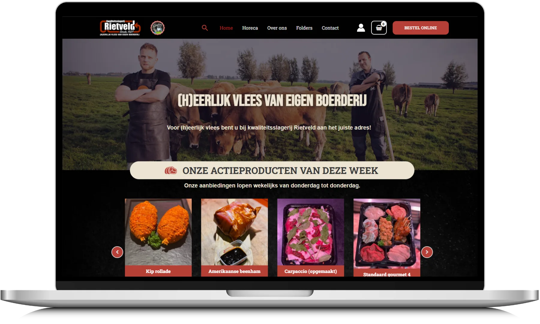 Slagerij Rietveld desktop mockup